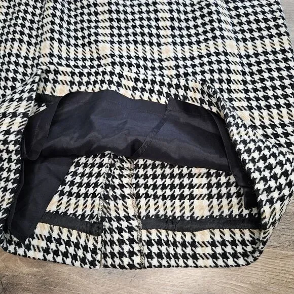 Xerxes Suit 10 Houndstooth Double Breasted Blazer Pencil Skirt Wool Corpcore - Picture 2 of 13